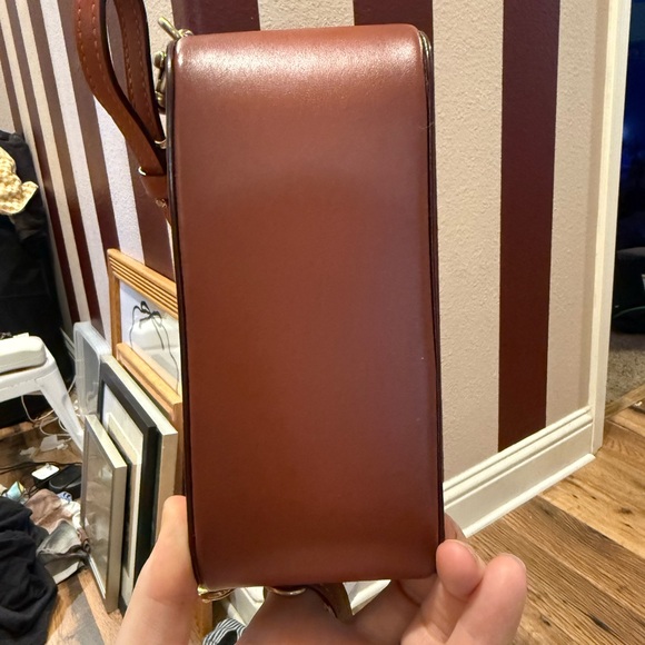 Coach Tan and Brown Crossbody Bag with Gold Accents - Picture 4 of 12